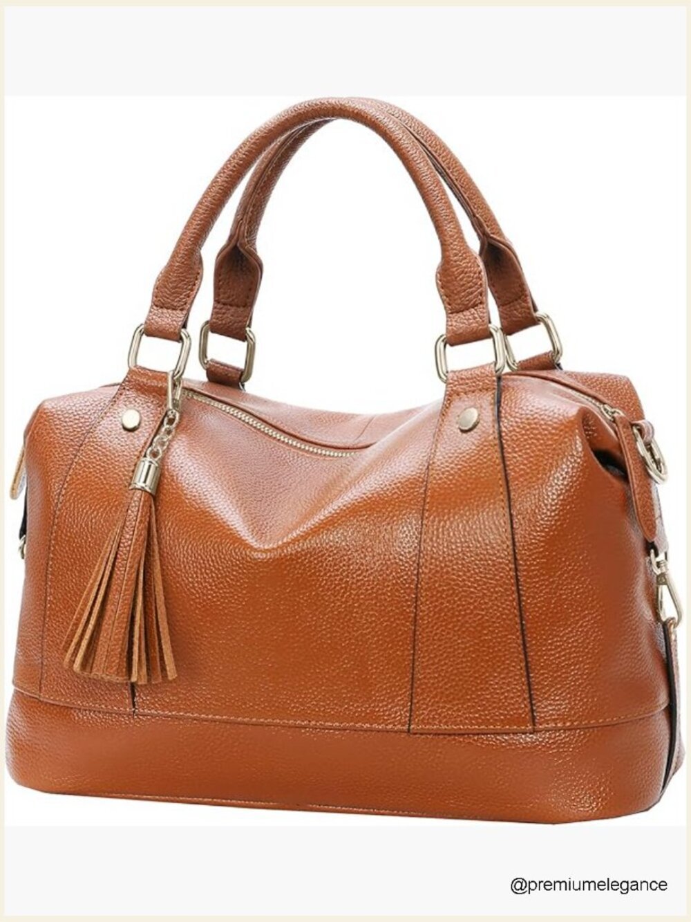 Vegan Leather Tote Bag Satchel Hobo with Detachable Shoulder Strap - Medium